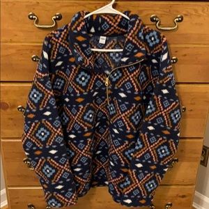 Patterned Quarter Zip Sherpa